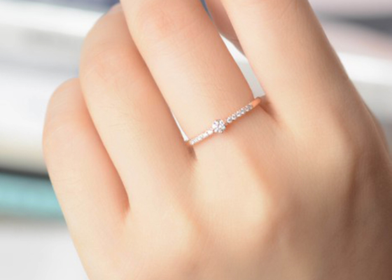 4mm रियल डायमंड ज्वैलरी रिंग 0.25ct वेट राउंड कट फॉर एनिवर्सरी ओईएम