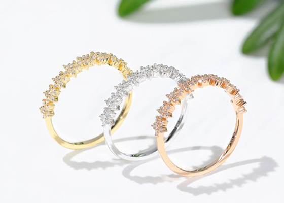 0.54ct गोल्ड स्टार डायमंड रिंग, 1.3 मिमी 18k गोल्ड एंगेजमेंट रिंग फॉर वूमेन गर्ल