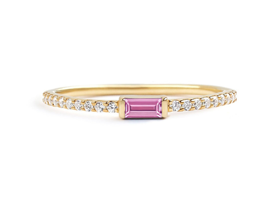 एंगेजमेंट प्रोंग सेटिंग टाइप के लिए थिन डायमंड 9K गोल्ड रिंग 0.20ct 2.5MM चौड़ाई: