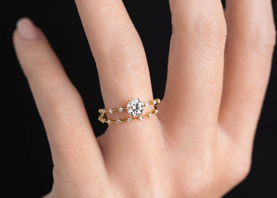 1.0ct Moissanite डायमंड रिंग्स, राउंड कट एंगेजमेंट रिंग्स 6.5MM ODM