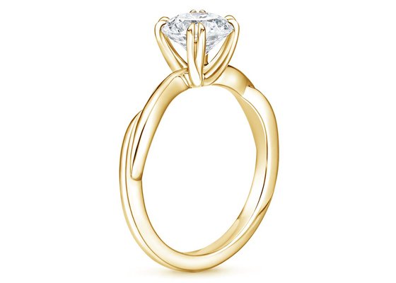 0.8ct लैब ग्रोन मोइसानाइट रिंग 14K येलो गोल्ड मटेरियल ODM OEM