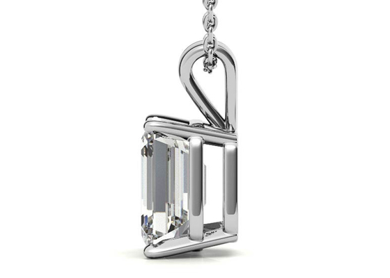 1.05ct एमराल्ड कट 14k सोने का हार दीया 7×5mm बेजल सेटिंग प्रकार