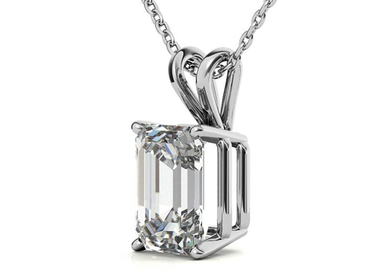 1.05ct एमराल्ड कट 14k सोने का हार दीया 7×5mm बेजल सेटिंग प्रकार