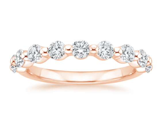 0.9ct 3MM Moissanite रोज़ गोल्ड रिंग, रोज़ गोल्ड ज्वेलरी रिंग OEM