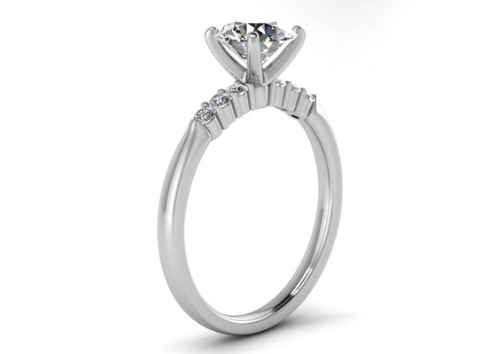 लैब डायमंड 6MM आयाम के साथ 0.8ct 9K सिल्वर रिंग हार्ट शेप: