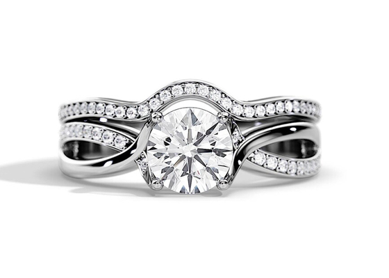1.25ct रोज गोल्ड Moissanite सगाई के छल्ले VS1 SI1 SI2 औसत रंग