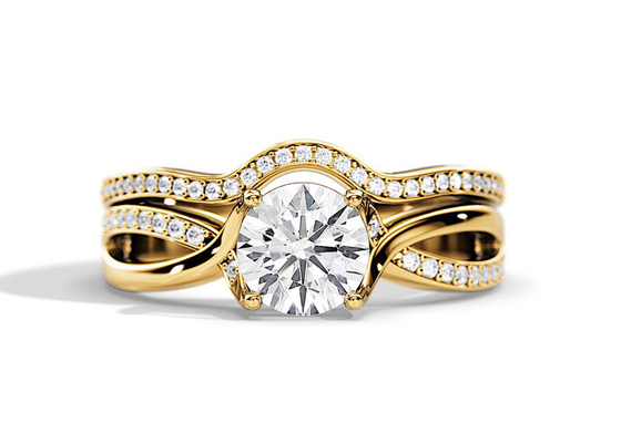 1.25ct रोज गोल्ड Moissanite सगाई के छल्ले VS1 SI1 SI2 औसत रंग