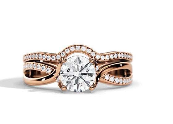 1.25ct रोज गोल्ड Moissanite सगाई के छल्ले VS1 SI1 SI2 औसत रंग