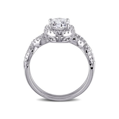 ओवल कट 18kt व्हाइट गोल्ड डायमंड एंगेजमेंट रिंग 0.92ct महिलाओं के लिए वजन ODM
