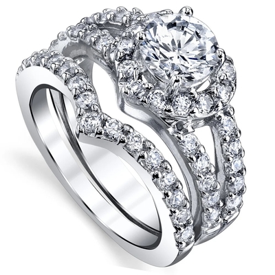 राउंड ब्रिलियंट कट हार्ट शेप्ड डायमंड एंगेजमेंट रिंग 0.46CT OEM