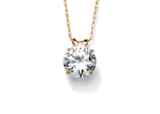 विंटेज सॉलिटेयर डायमंड नेकलेस, 5mm 14k सॉलिड गोल्ड नेकलेस महिलाओं का OEM ODM