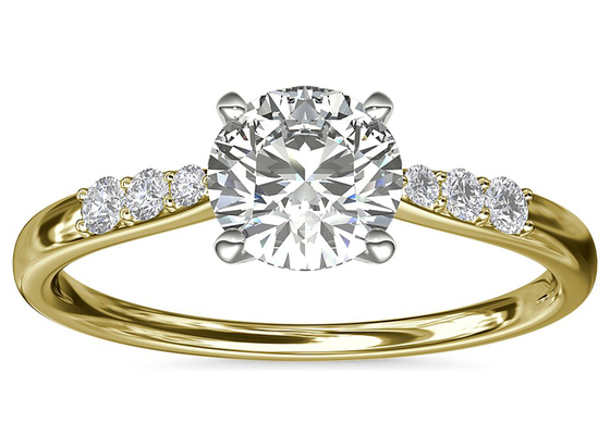 गोल आकार 9K सिल्वर रिंग 6MM 1.0ct व्हाइट मोइसानाइट स्टोन के साथ