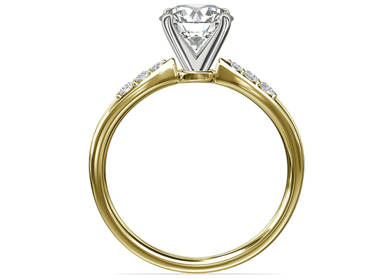 गोल आकार 9K सिल्वर रिंग 6MM 1.0ct व्हाइट मोइसानाइट स्टोन के साथ