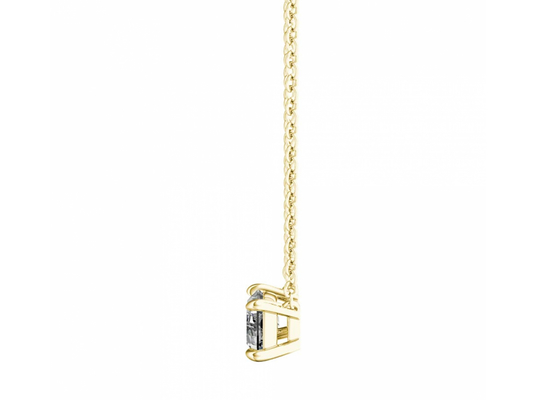 Baguette 0.5ct 5×7mm सॉलिटेयर डायमंड के साथ 14K सोने के हार को काटें