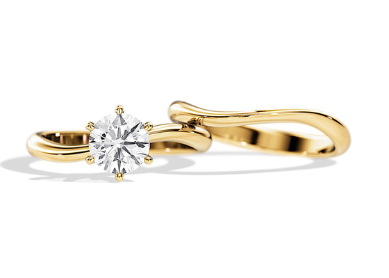 1.0CT 6.5mm प्राकृतिक हीरे के साथ सॉलिटेयर सेट डायमंड एंगेजमेंट वेडिंग रिंग्स