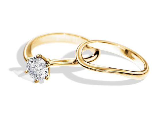 1.0CT 6.5mm प्राकृतिक हीरे के साथ सॉलिटेयर सेट डायमंड एंगेजमेंट वेडिंग रिंग्स