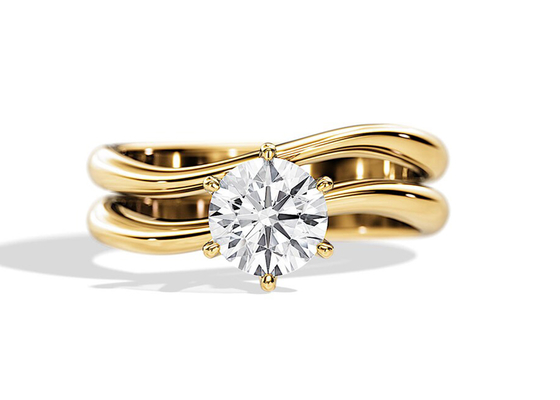1.0CT 6.5mm प्राकृतिक हीरे के साथ सॉलिटेयर सेट डायमंड एंगेजमेंट वेडिंग रिंग्स