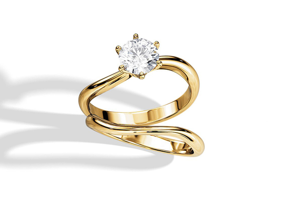 1.0CT 6.5mm प्राकृतिक हीरे के साथ सॉलिटेयर सेट डायमंड एंगेजमेंट वेडिंग रिंग्स
